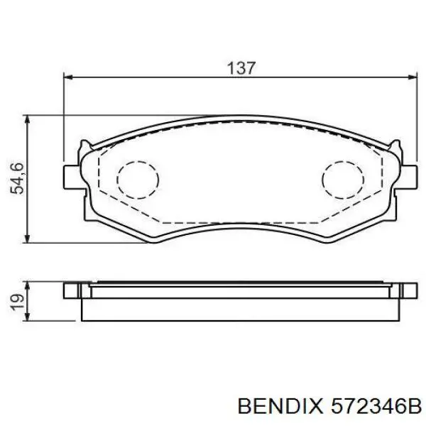 Передні тормозні колодки 572346B Jurid/Bendix