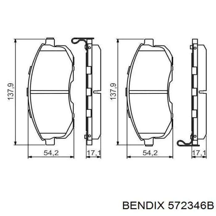 Гальмівні колодки Jurid/Bendix 572346B ціна, від 18.04 USD
