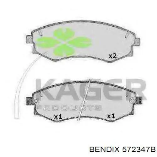 Передні тормозні колодки 572347B Jurid/Bendix