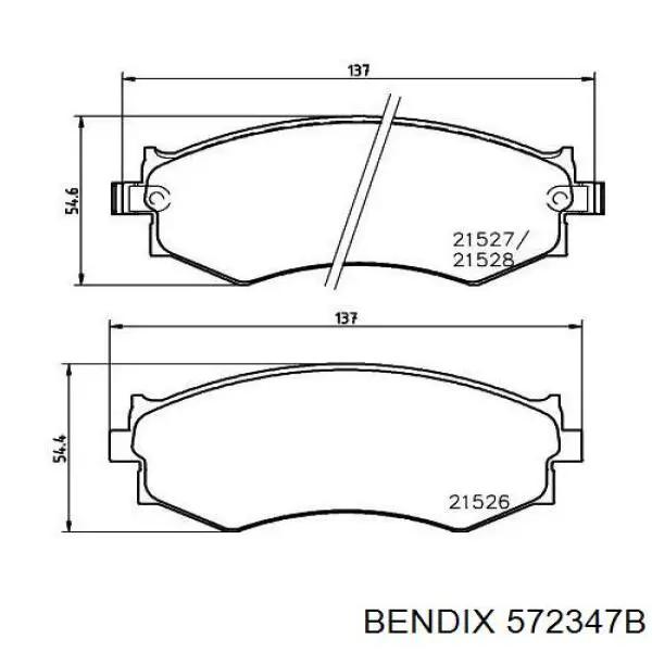 572347B Jurid/Bendix Передні гальмівні колодки