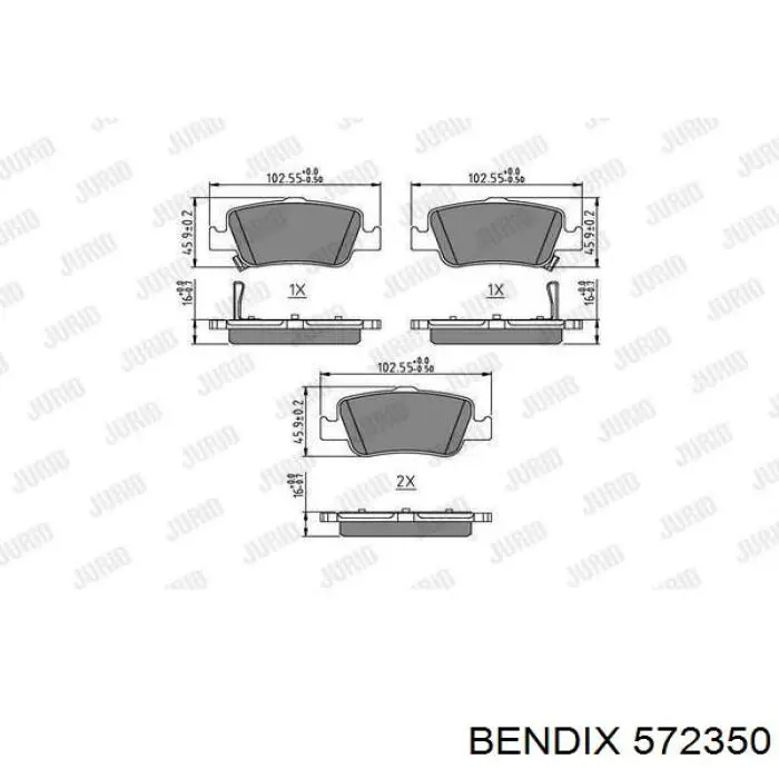 572350 Jurid/Bendix Передні гальмівні колодки