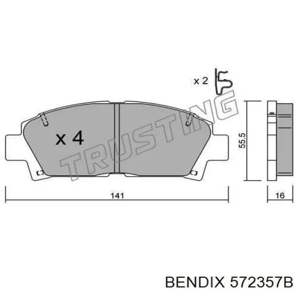 572357B Jurid/Bendix Передні гальмівні колодки