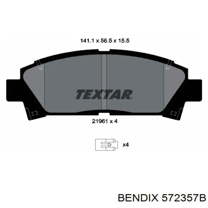 572357B Jurid/Bendix Передні гальмівні колодки