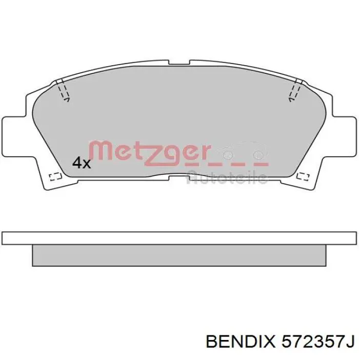 Передні тормозні колодки 572357J Jurid/Bendix