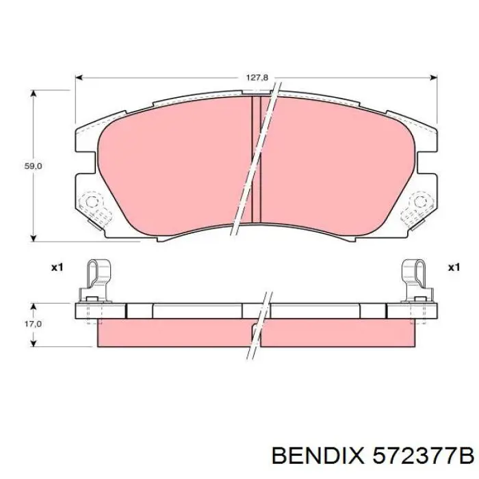 Колодки гальмівні передні, дискові 572377B Jurid/Bendix