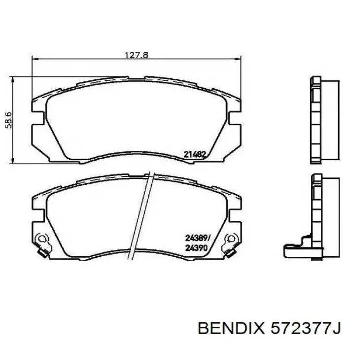 Передні тормозні колодки 572377J Jurid/Bendix