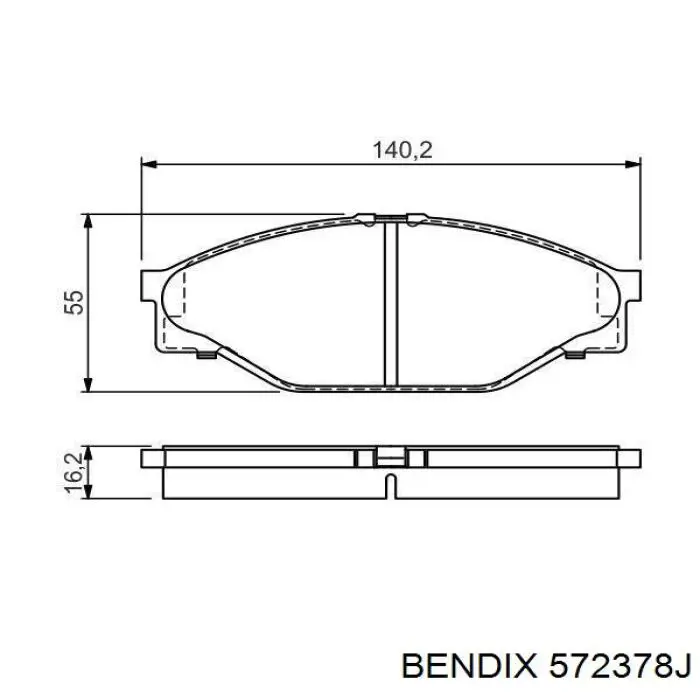 Колодки гальмівні передні, дискові 572378J Jurid/Bendix