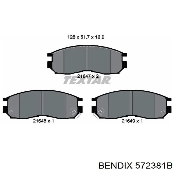 572381B Jurid/Bendix Передні гальмівні колодки