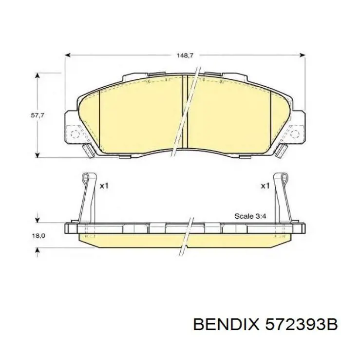 Тормозні колодки Jurid/Bendix 572393B