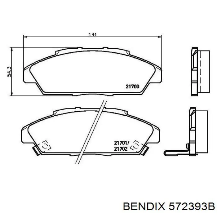 572393B Jurid/Bendix Передні гальмівні колодки