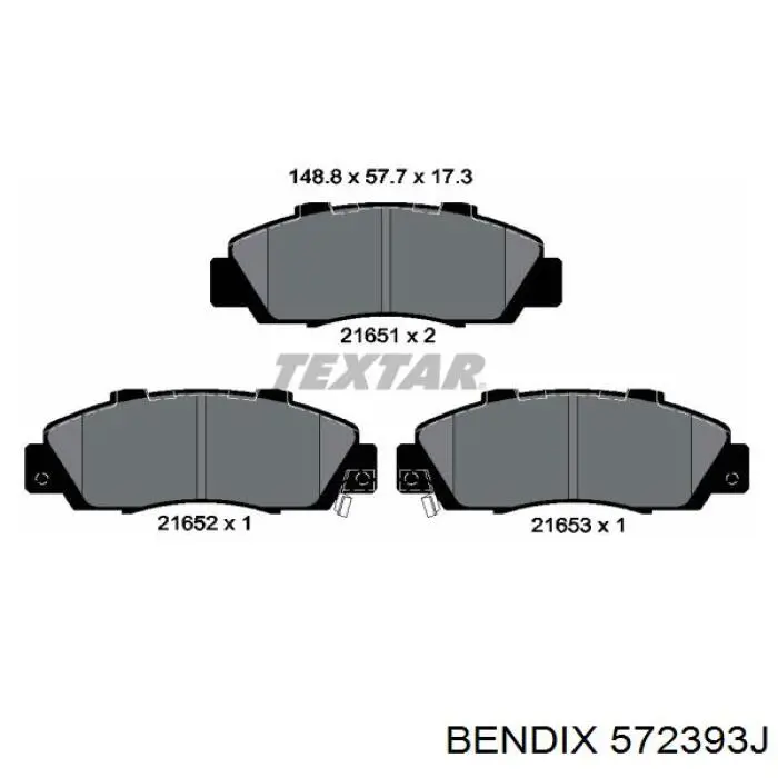 572393J Jurid/Bendix Передні гальмівні колодки