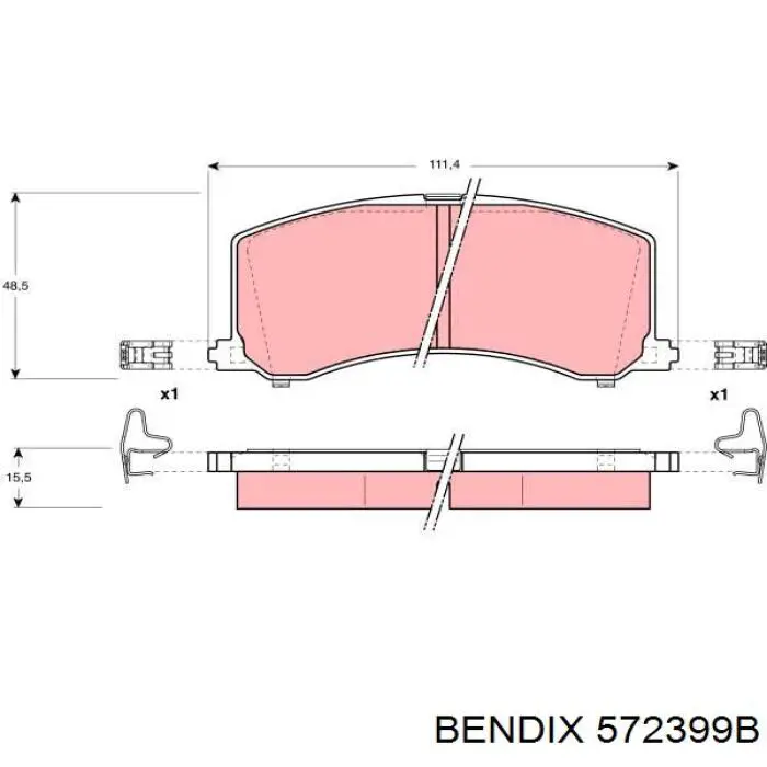 572399B Jurid/Bendix Передні гальмівні колодки