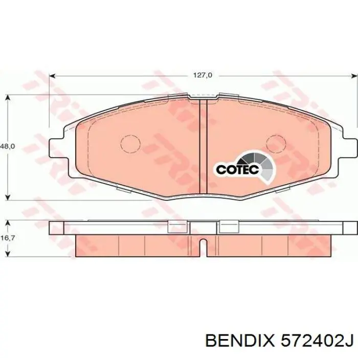 Купити 572402J Jurid/Bendix Колодки гальмівні передні, дискові