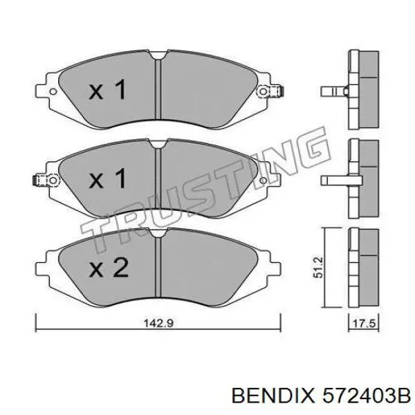 572403B Jurid/Bendix колодки гальмівні передні, дискові