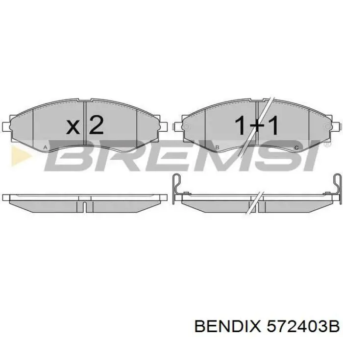 572403B Jurid/Bendix Передні гальмівні колодки