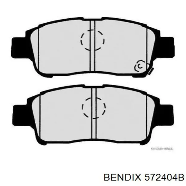 Колодки гальмівні передні, дискові 572404B Jurid/Bendix