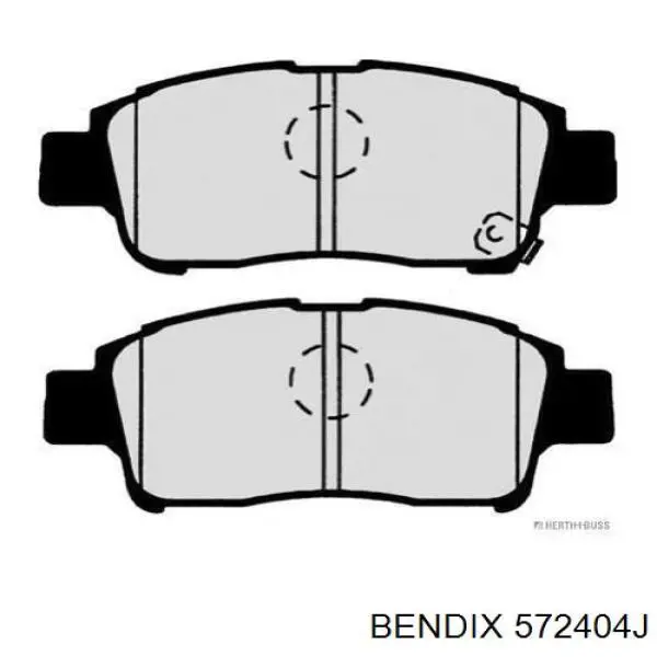 572404J Jurid/Bendix колодки гальмівні передні, дискові