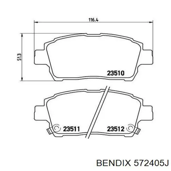 572405J Jurid/Bendix Передні гальмівні колодки