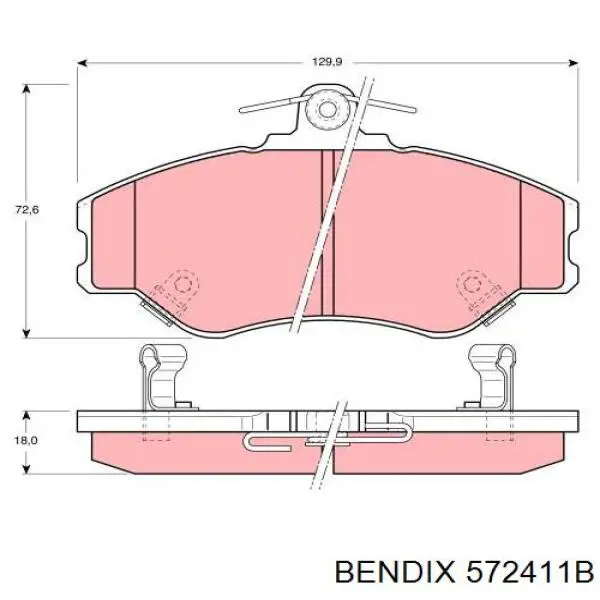 572411B Jurid/Bendix Передні гальмівні колодки