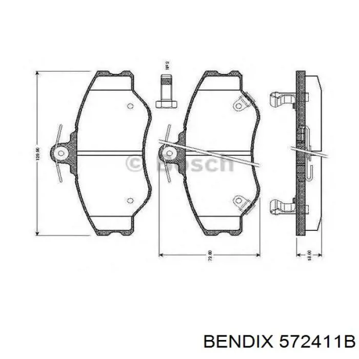 Гальмівні колодки Jurid/Bendix 572411B ціна, від 15.31 USD