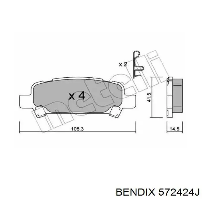 Купити 572424J Jurid/Bendix Задні колодки