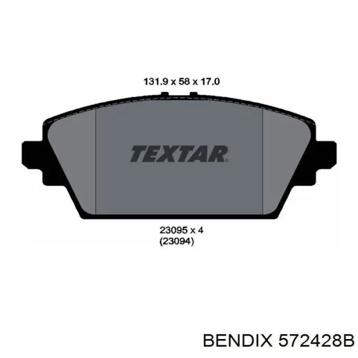 Колодки гальмівні передні, дискові 572428B Jurid/Bendix