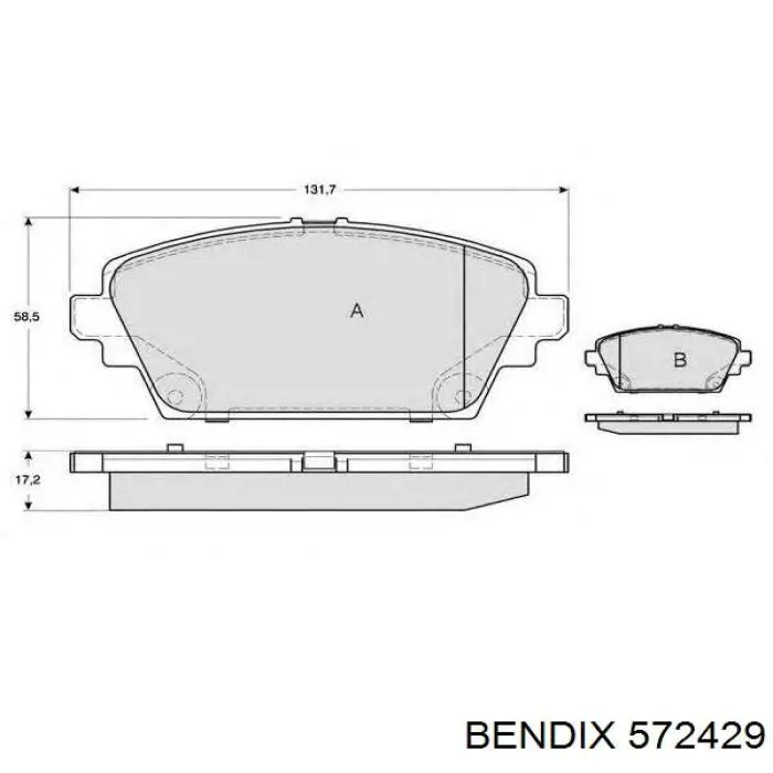 Передні тормозні колодки 572429 Jurid/Bendix