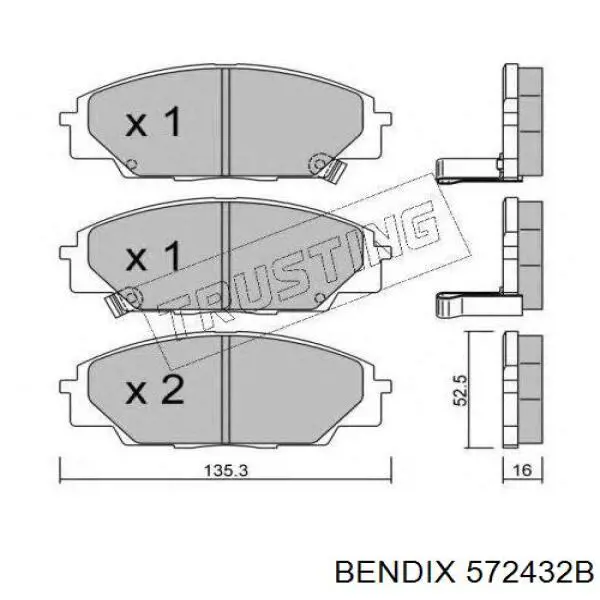 Купити 572432B Jurid/Bendix Колодки гальмівні передні, дискові