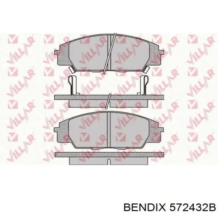 Передні тормозні колодки 572432B Jurid/Bendix