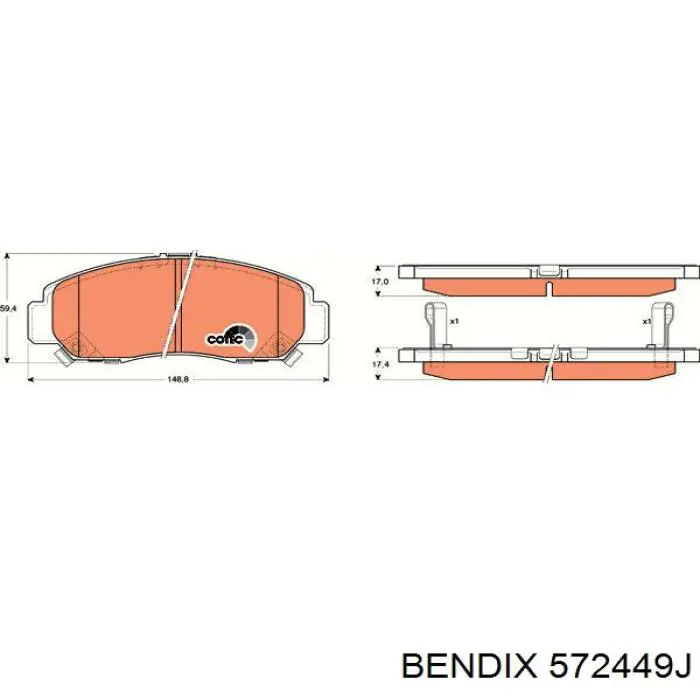 Тормозні колодки Jurid/Bendix 572449J