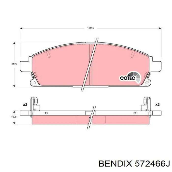 Тормозні колодки Jurid/Bendix 572466J