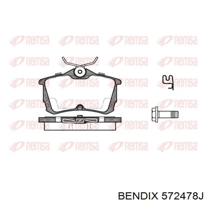 Задні дискові колодки Jurid/Bendix 572478J