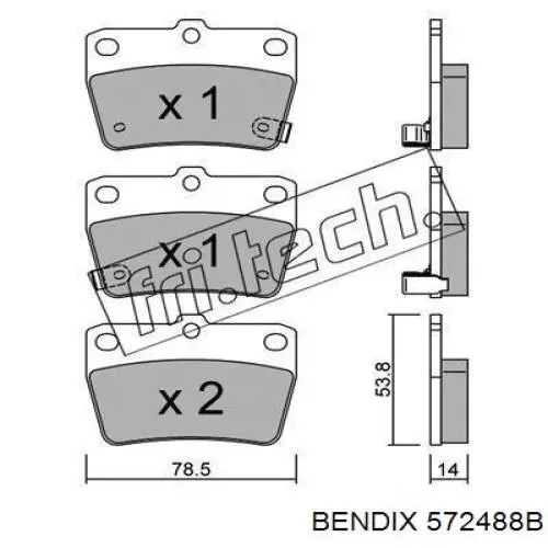 Задні гальмівні колодки Jurid/Bendix 572488B ціна, від 12.85 USD