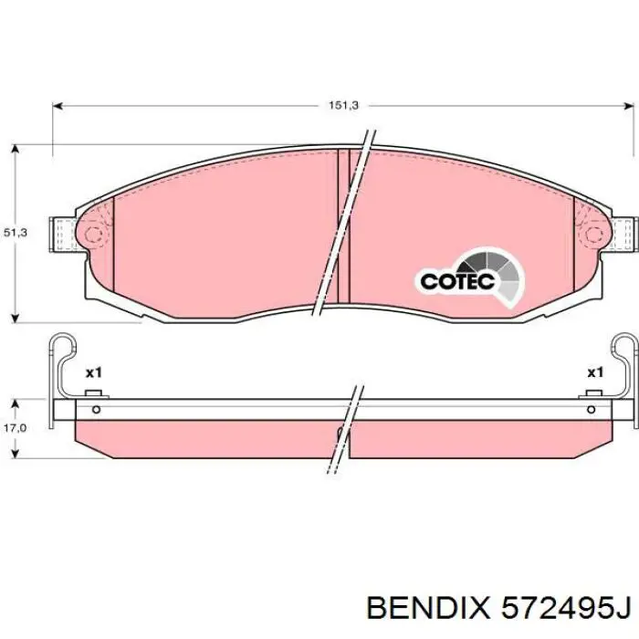 Гальмівні колодки Jurid/Bendix 572495J ціна, від 22.17 USD