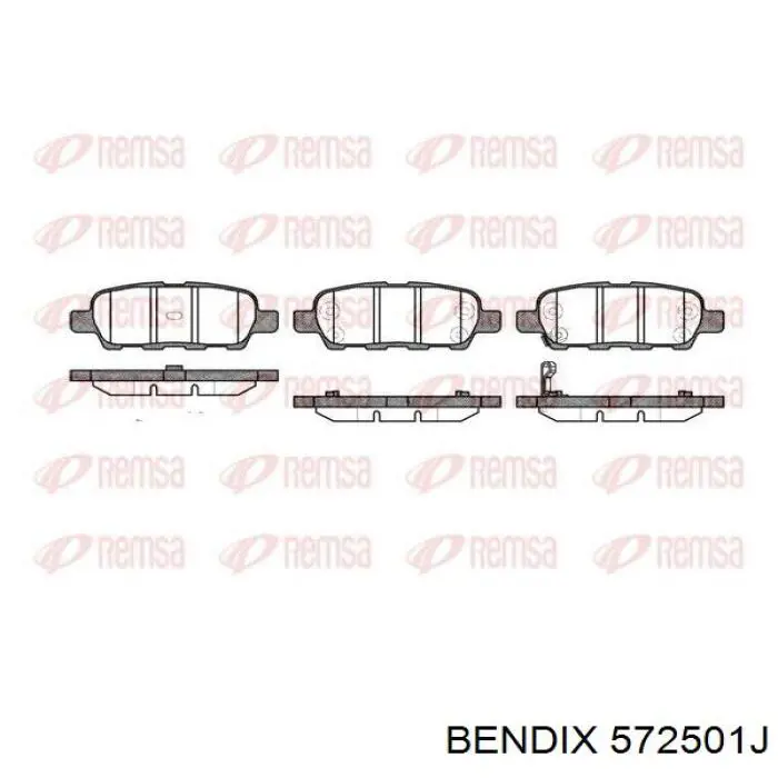 Задні гальмівні колодки 572501J Jurid/Bendix