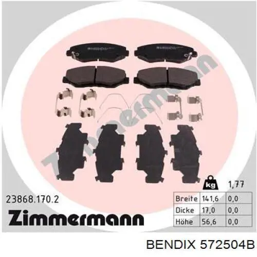 Гальмівні колодки Jurid/Bendix 572504B ціна, від 25.31 USD