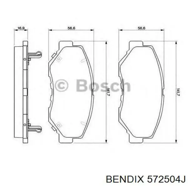 Тормозні колодки Jurid/Bendix 572504J