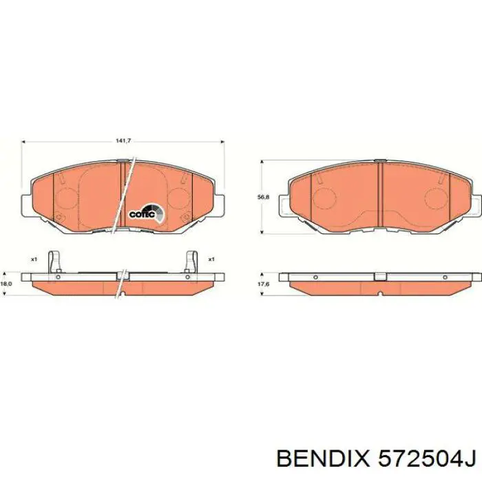 Купити 572504J Jurid/Bendix Колодки гальмівні передні, дискові