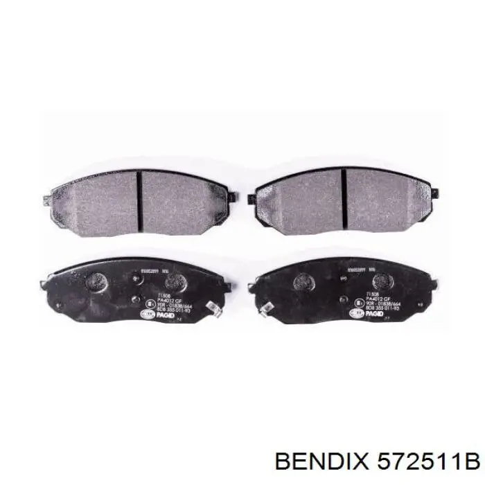 572511B Jurid/Bendix Передні гальмівні колодки