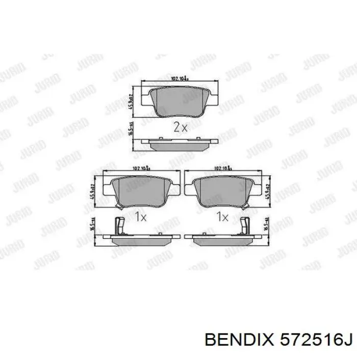 Задні дискові колодки Jurid/Bendix 572516J