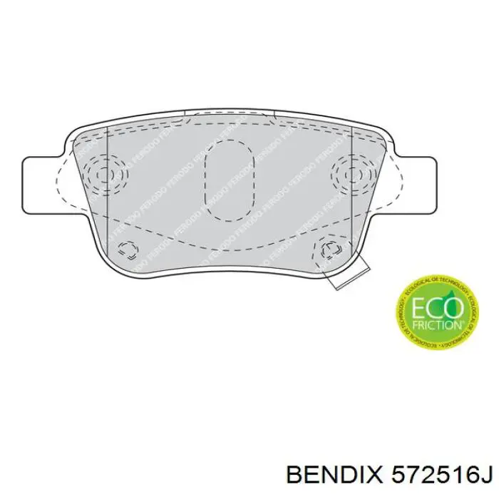 Задні гальмівні колодки 572516J Jurid/Bendix