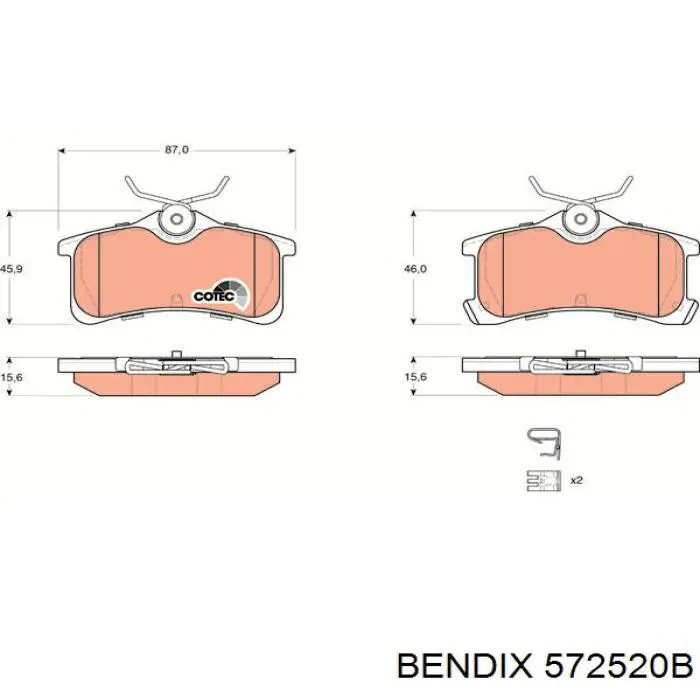 572520B Jurid/Bendix Колодки гальмівні задні, дискові