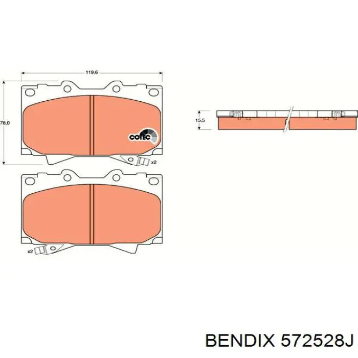 Купити 572528J Jurid/Bendix Колодки гальмівні передні, дискові