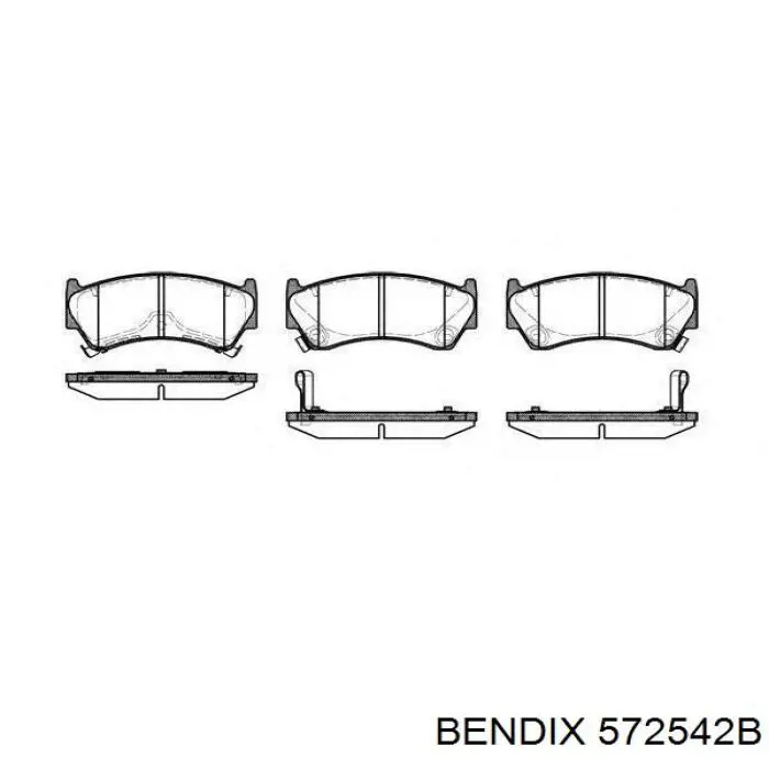 572542B Jurid/Bendix колодки гальмівні передні, дискові