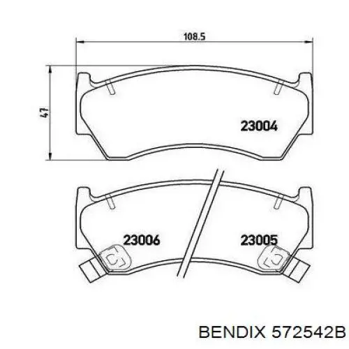 Гальмівні колодки Jurid/Bendix 572542B ціна, від 17.42 USD