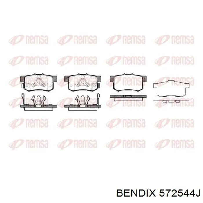 Задні гальмівні колодки 572544J Jurid/Bendix
