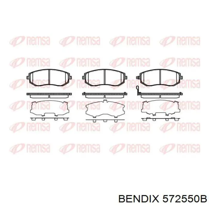 572550B Jurid/Bendix колодки гальмівні передні, дискові