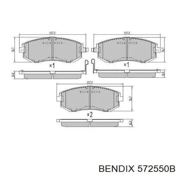 572550B Jurid/Bendix Передні гальмівні колодки