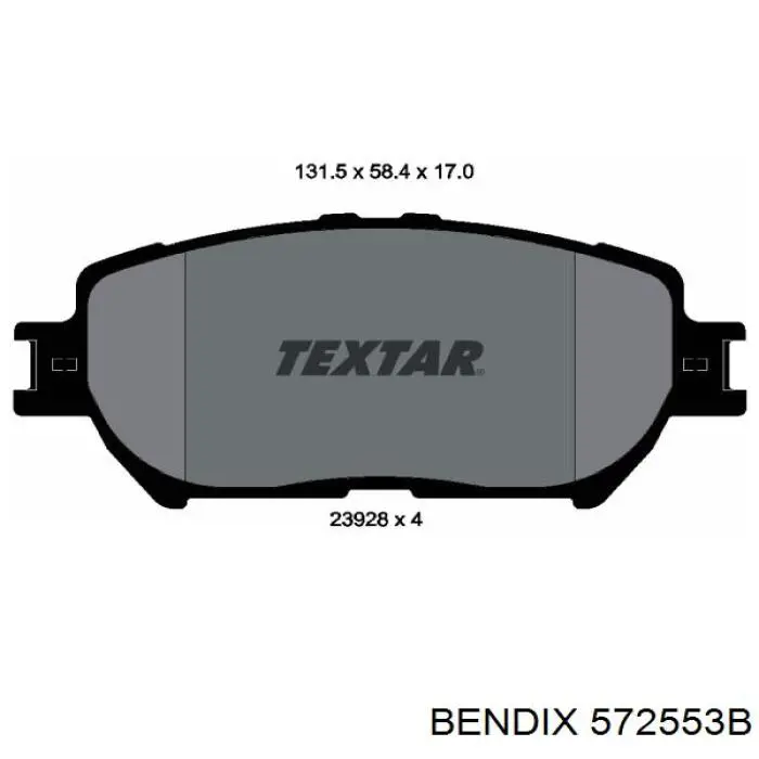 Колодки гальмівні передні, дискові 572553B Jurid/Bendix