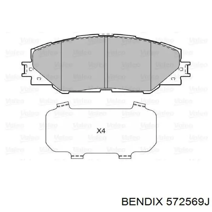 Купити 572569J Jurid/Bendix Колодки гальмівні передні, дискові